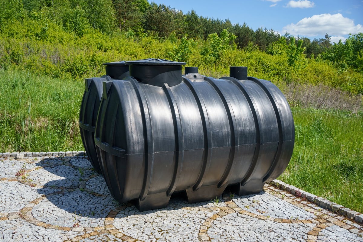 Two plastic septic tanks for domestic sewage treatment plant